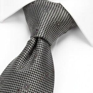 Nautica Silk Tie Beige Burgundy Geometric